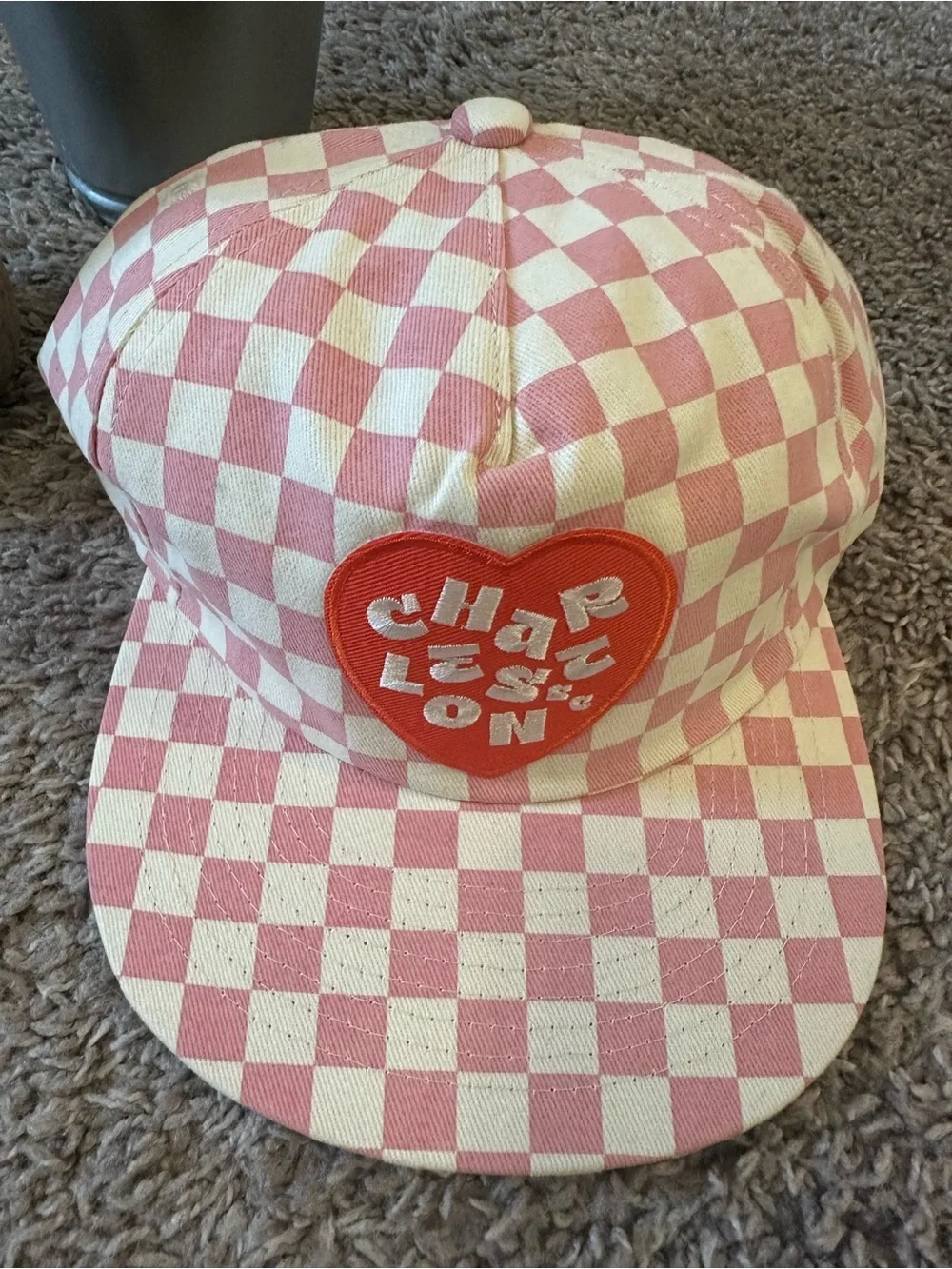 NWT Charleston Pink Checkerboard Cap